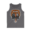 Harley-Davidson Skull Tank Top — American Flag Orange & Black Biker Muscle Tee