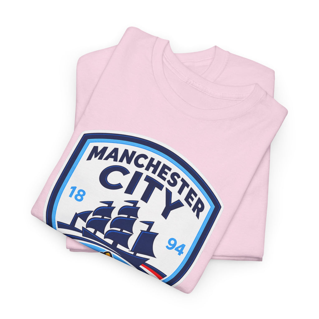 Manchester City Inspired Crest Cotton T-Shirt