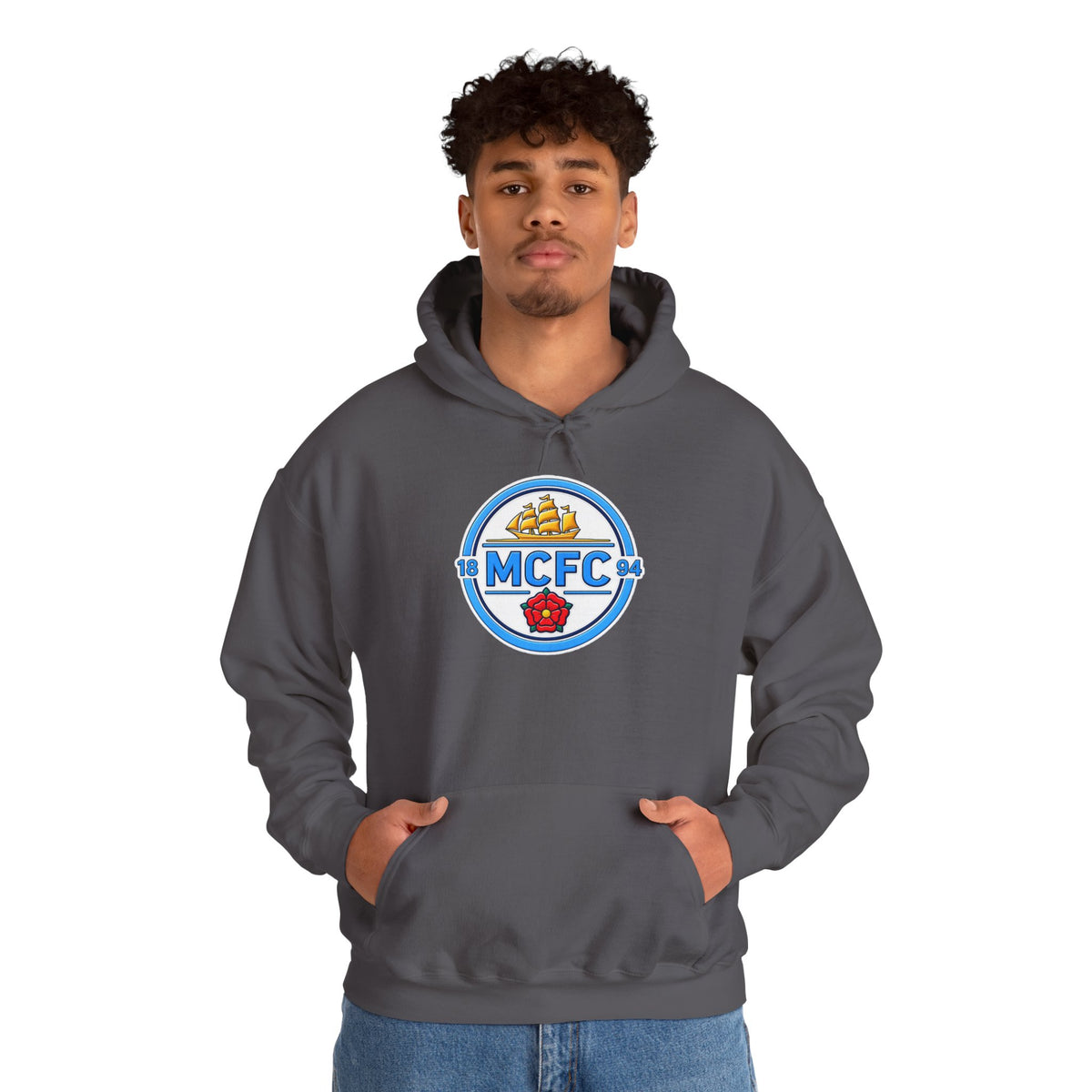 MCFC Logo Hoodie – Vintage Football Club Crest Pullover