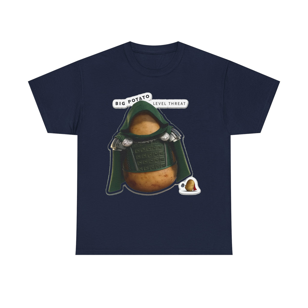 Big Potato "Level Threat" Doom Tee — Funny Potato Soldier Graphic T-Shirt