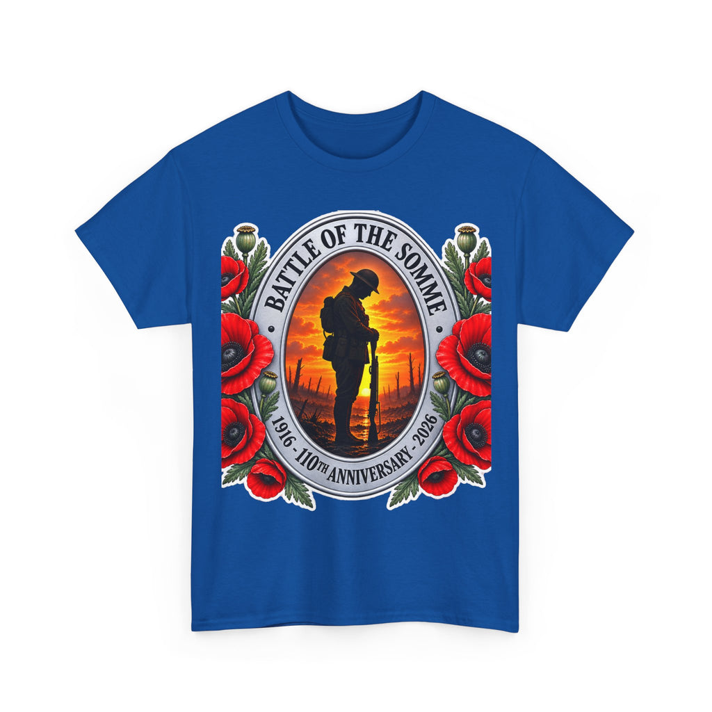 Battle of the Somme Memorial Cotton T-Shirt — 100th Anniversary Poppy Tribute