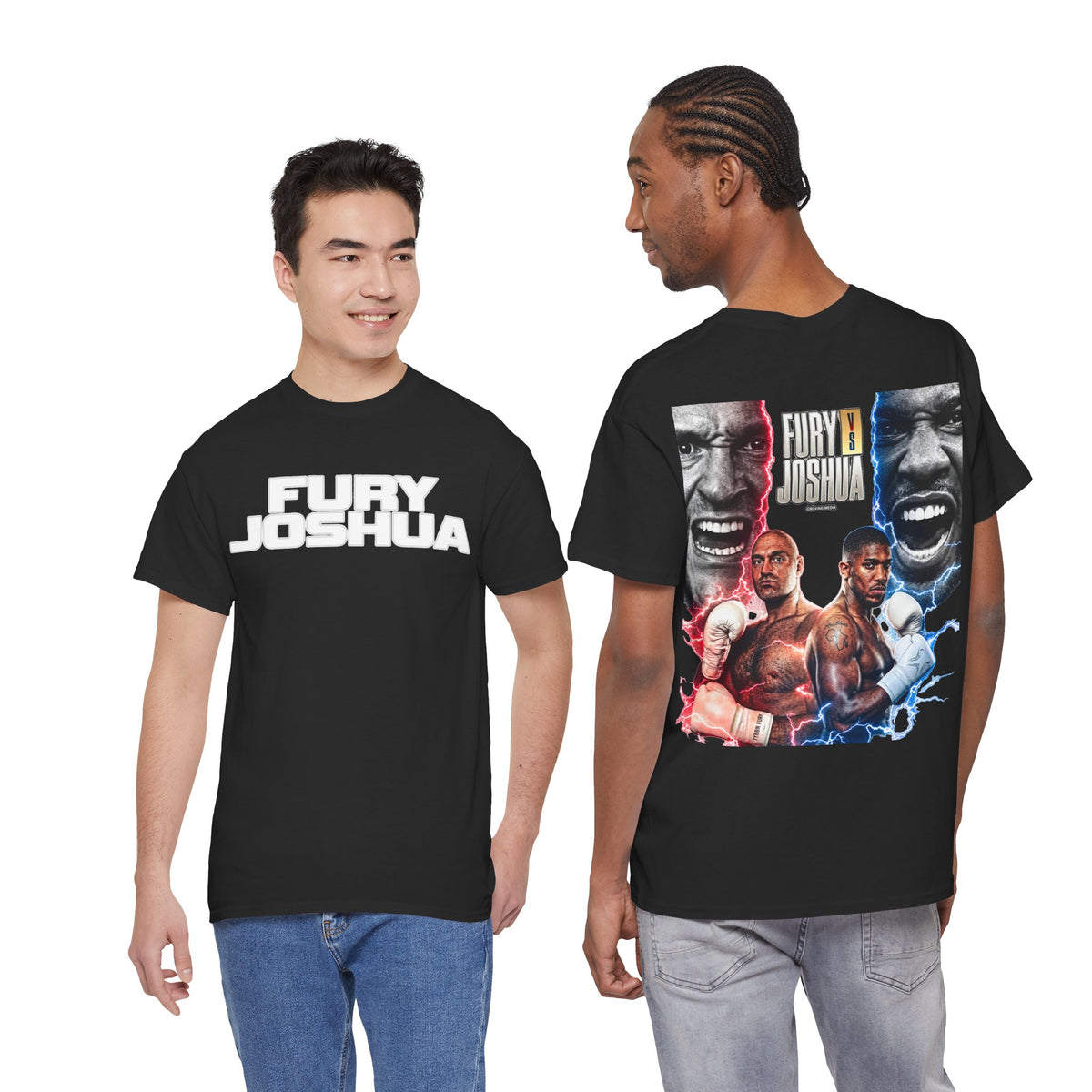 Fury vs Joshua Boxing Cotton T‑Shirt — Heavyweight Fight Night Tee