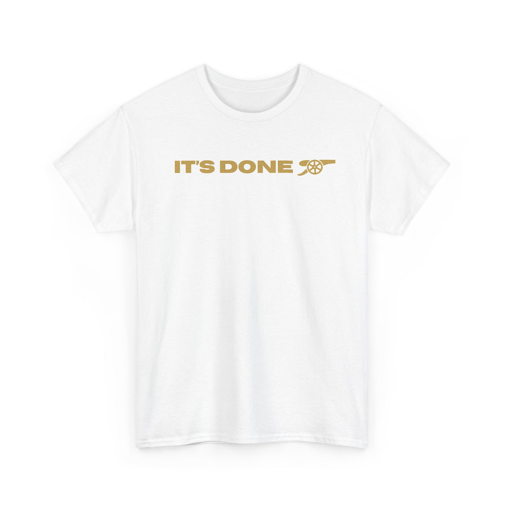 It's Done Arsenal Champions T-Shirt – Minimalist Gold Script Tee