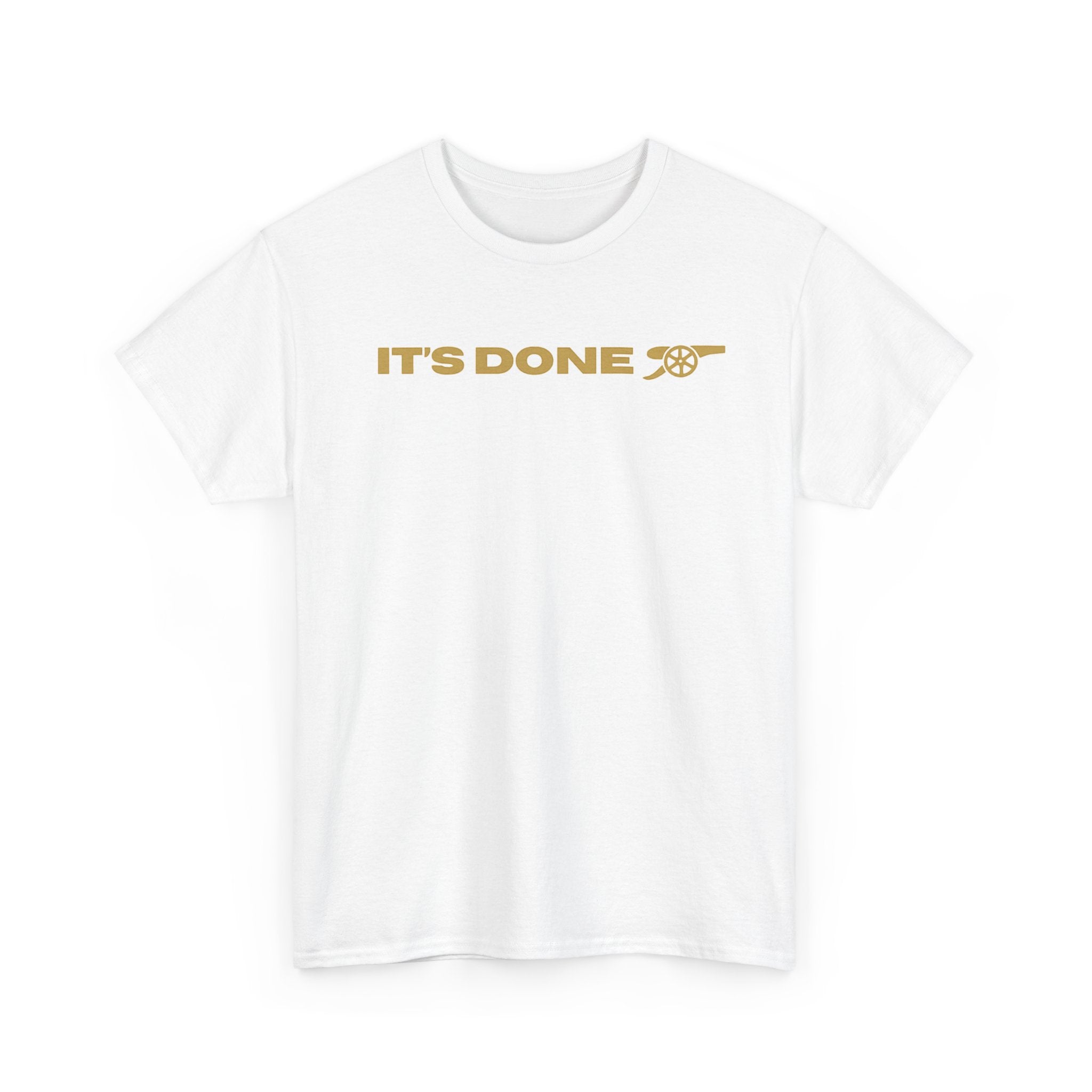 It's Done Arsenal Champions T-Shirt – Minimalist Gold Script Tee