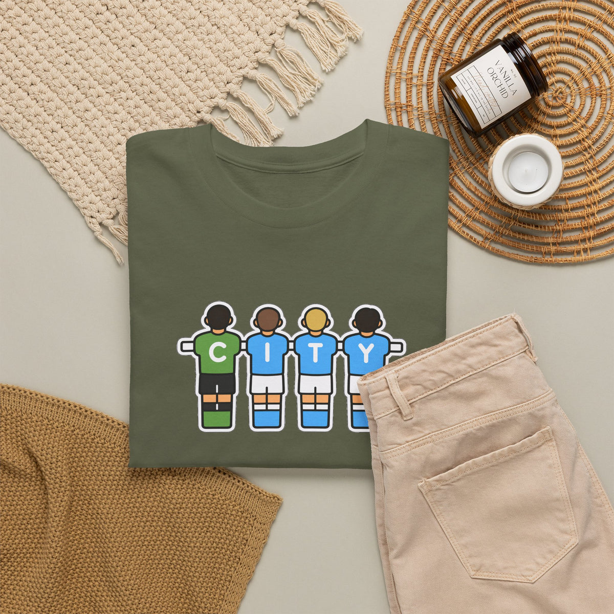 City Soccer Team Tee — Retro Foosball Players Graphic T-Shirt