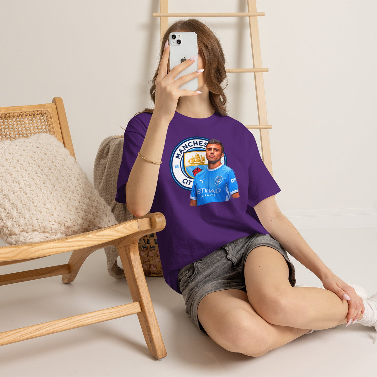 Rodri Manchester City Legend Football Tee — Player Portrait Soccer Shirt