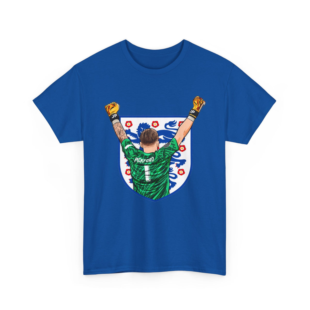Pickford England Number 1 Goalkeeper Graphic Tee — Victory Pose Jersey Design