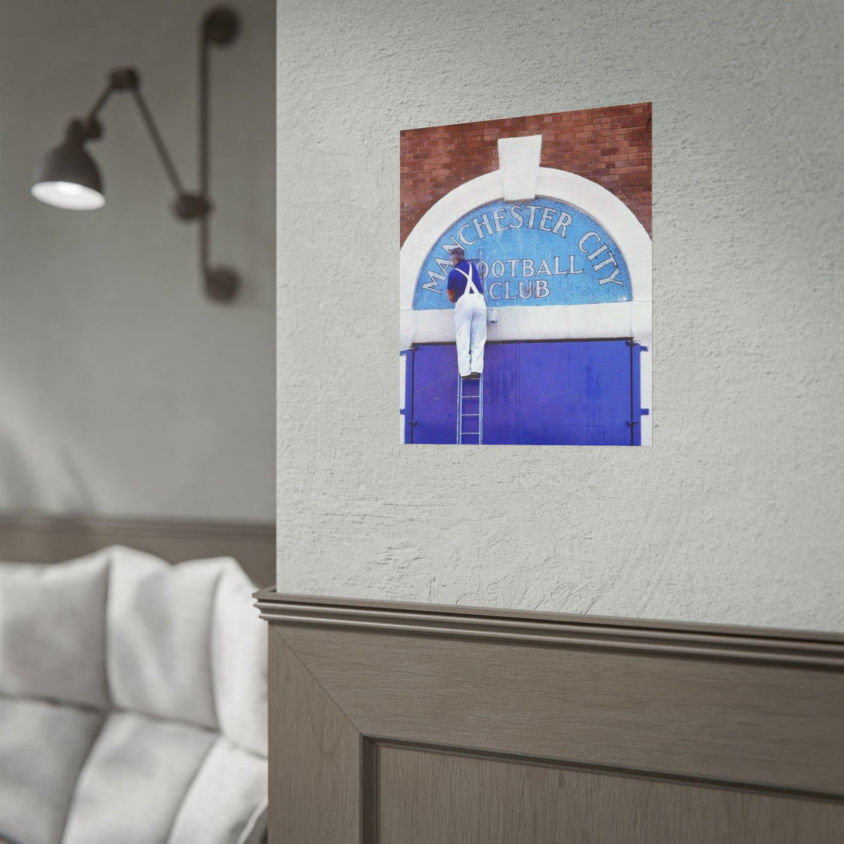 Manchester City Vintage Maine Road Stadium Poster — Rolled Football Wall Art