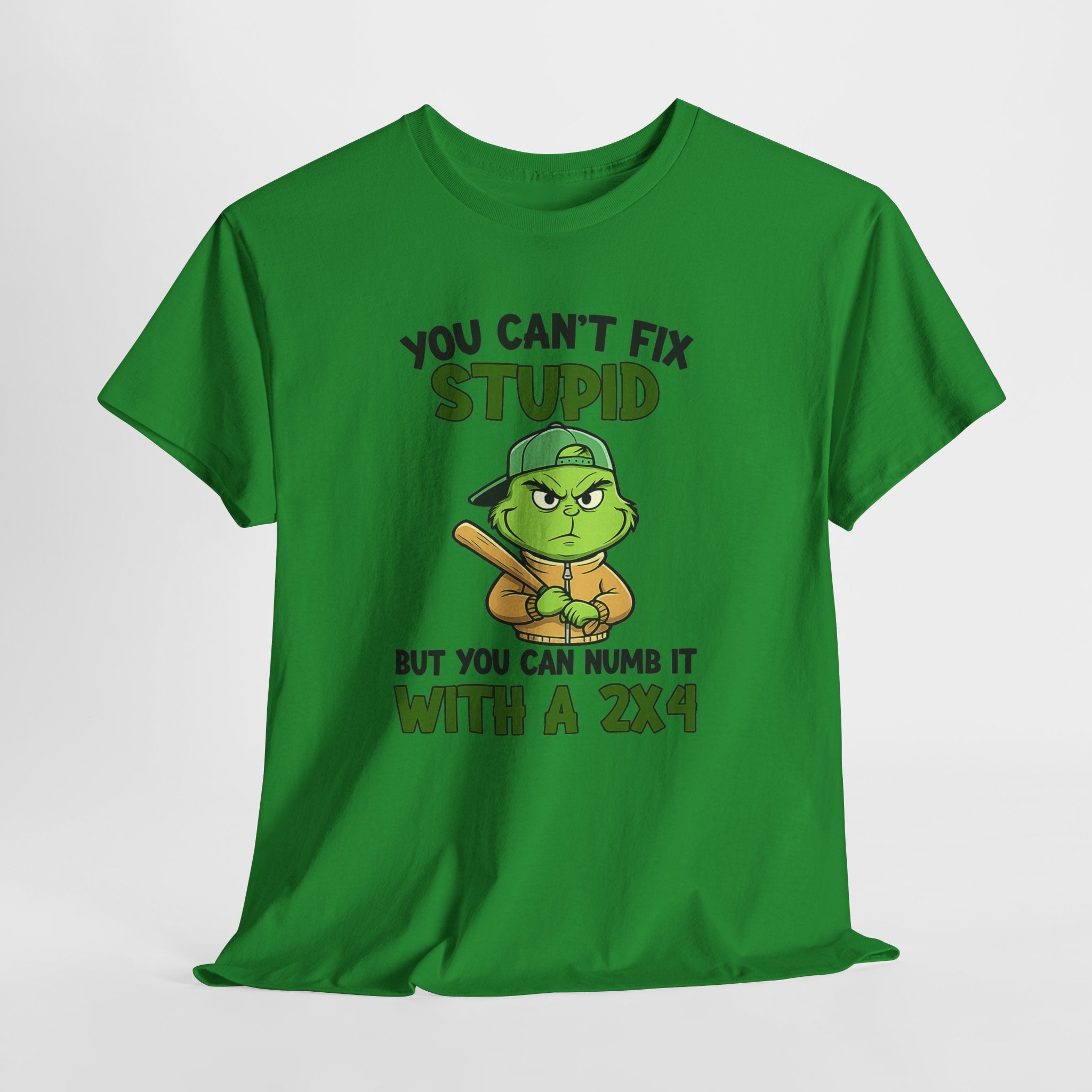 Funny Carpenter T‑Shirt — "You Can't Fix Stupid But You Can Numb It With a 2x4"