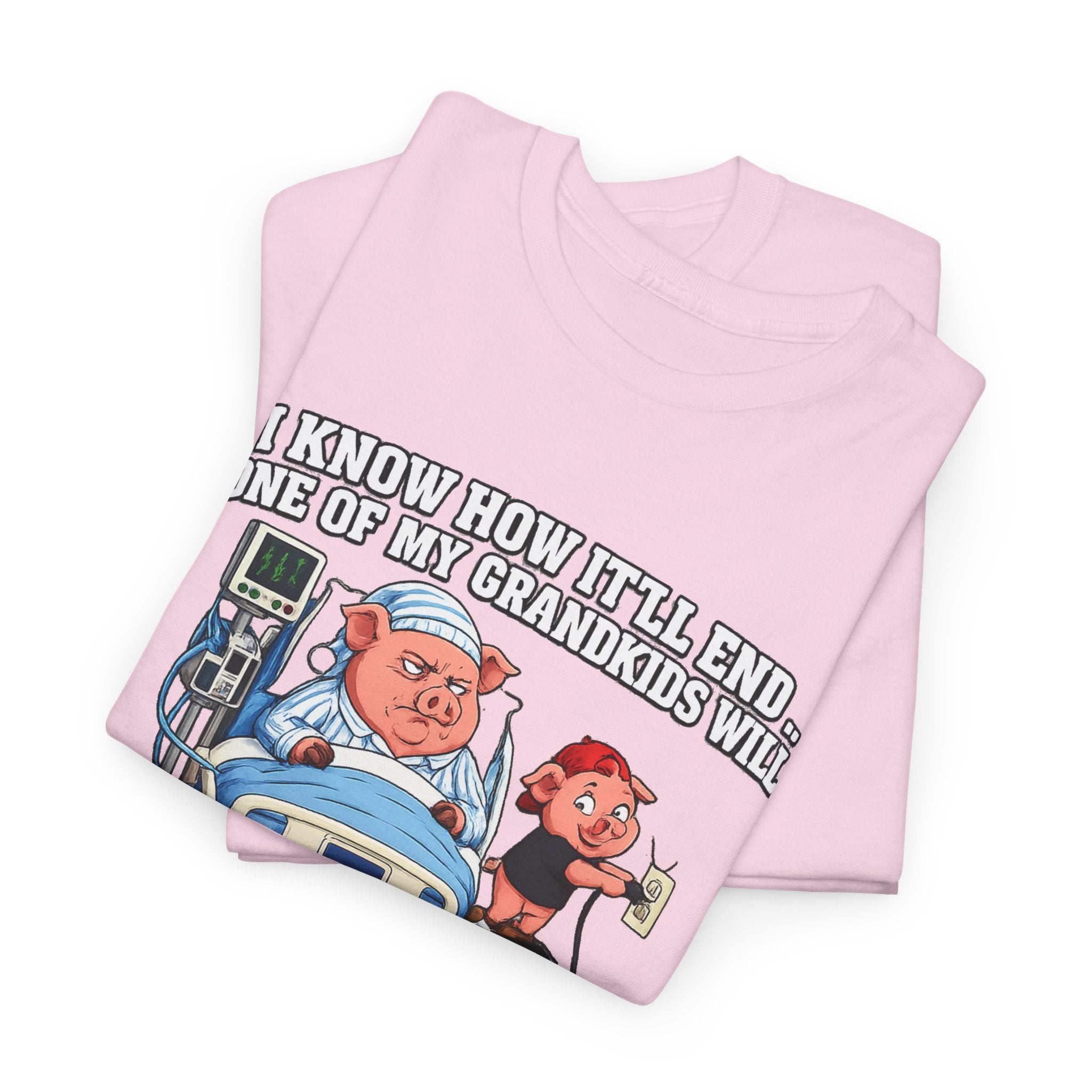 Funny Grandpa T-Shirt - "Unplug My Life Support to Charge Their Phone" Grandpa Humor Tee