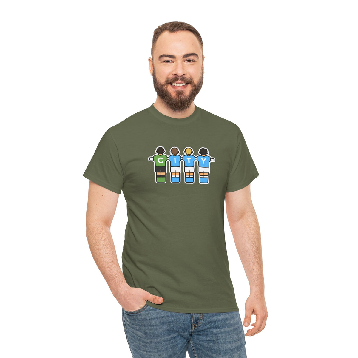 City Soccer Team Tee — Retro Foosball Players Graphic T-Shirt