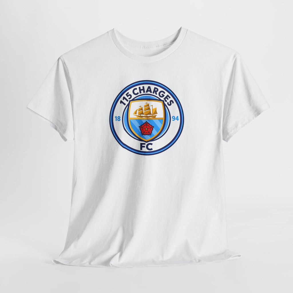 115 Charges FC Crest Cotton Tee — Vintage Blue Club Logo T-Shirt