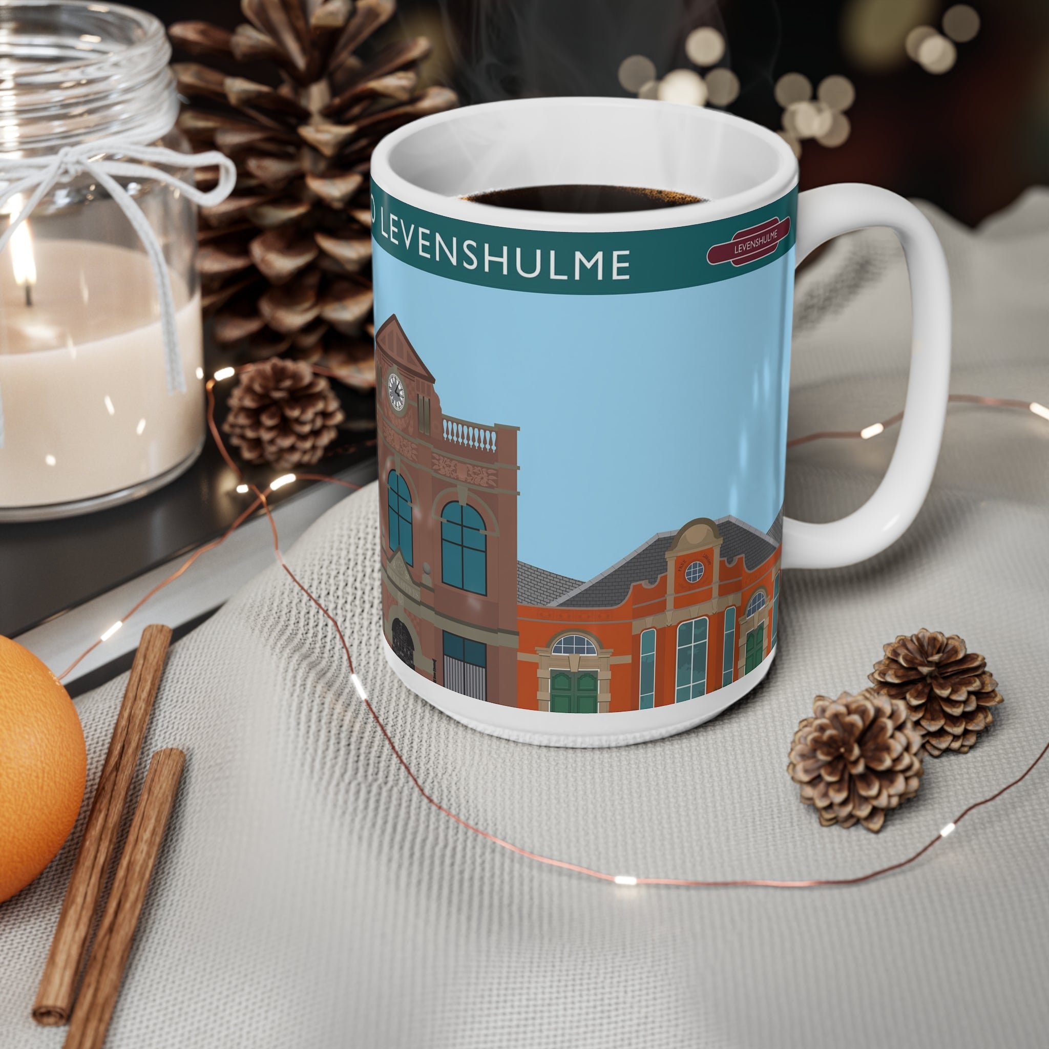 Welcome to Levenshulme Ceramic Coffee Mug – 11oz & 15oz Townscape Souvenir