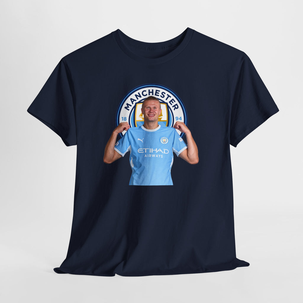 Manchester City Erling Haaland Inspired Cotton T-Shirt Tee — Player Celebratory Graphic T-Shirt