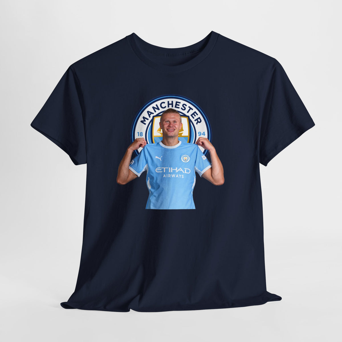 Manchester City Erling Haaland Inspired Cotton T-Shirt Tee — Player Celebratory Graphic T-Shirt