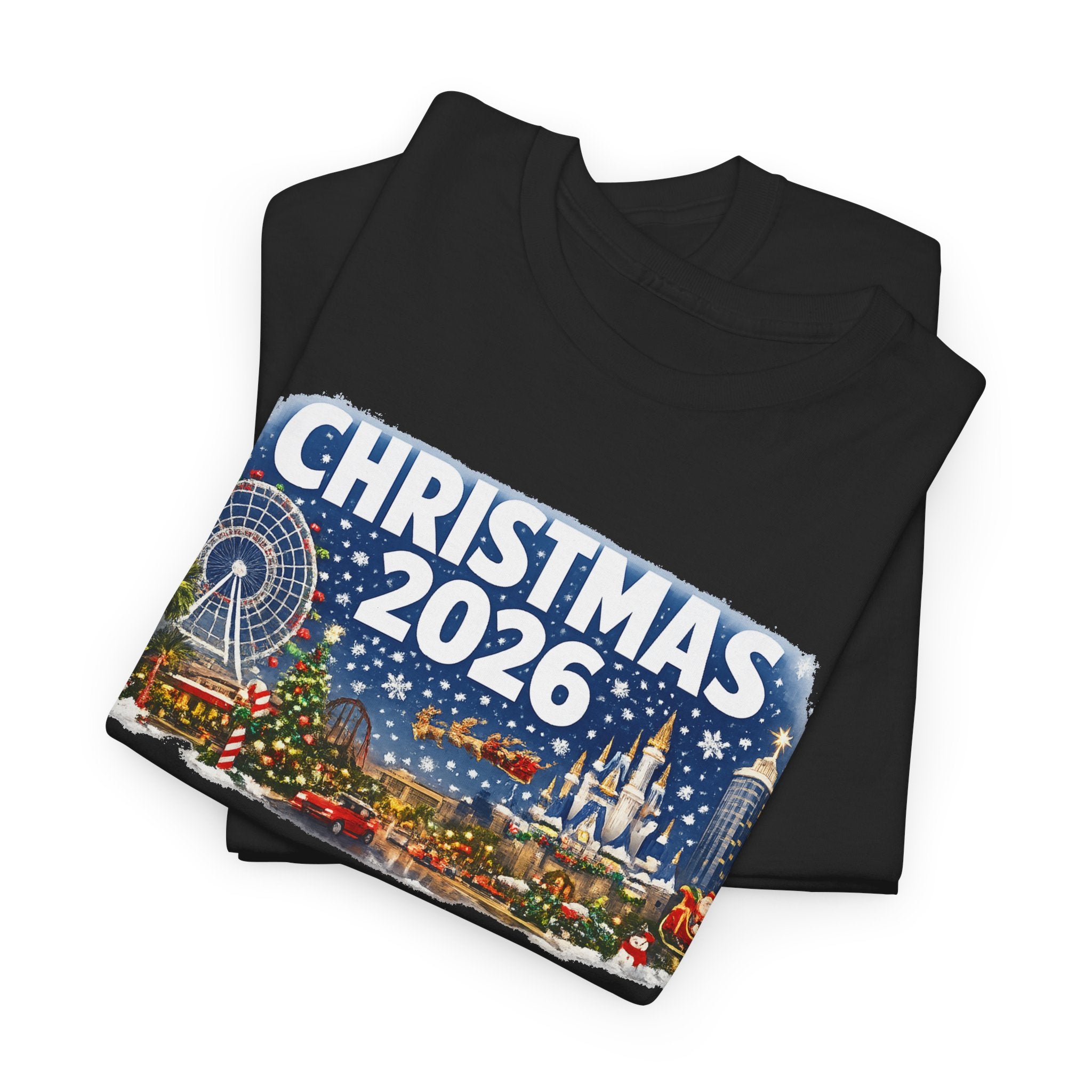 Christmas 2026 Holiday Tee — Festive Winter Village Graphic T-Shirt