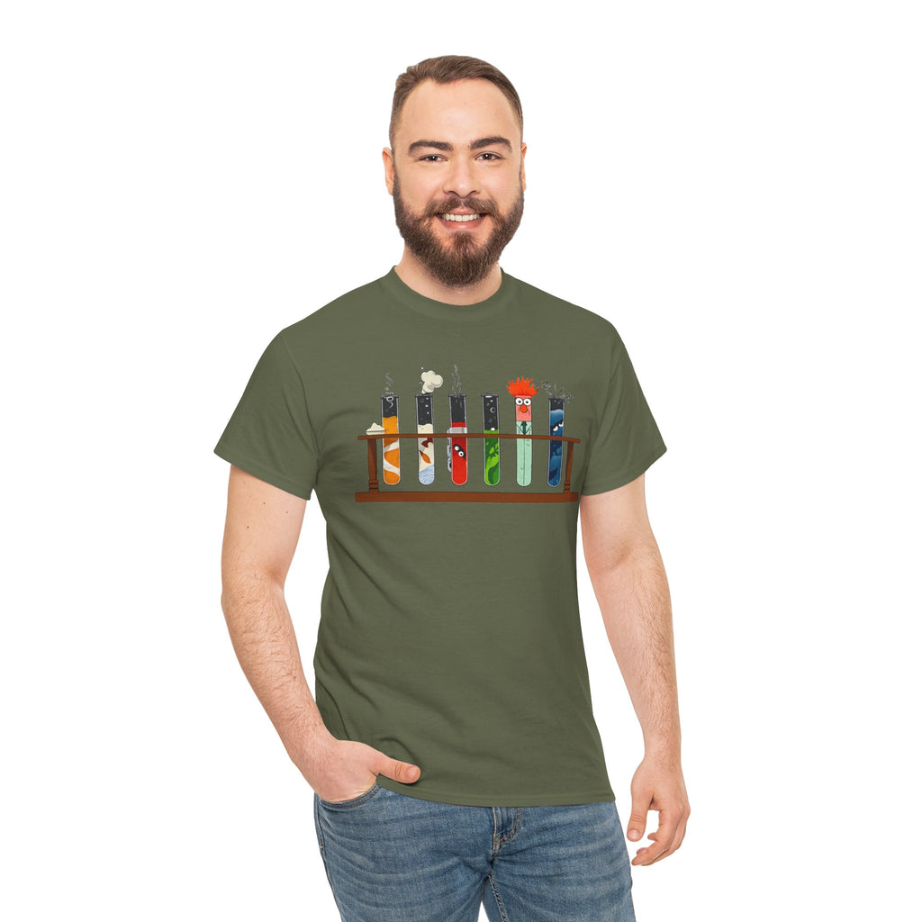 Muppets Beaker Science Test Tube Cats T‑Shirt — Cute Laboratory Cat Illustrations Tee