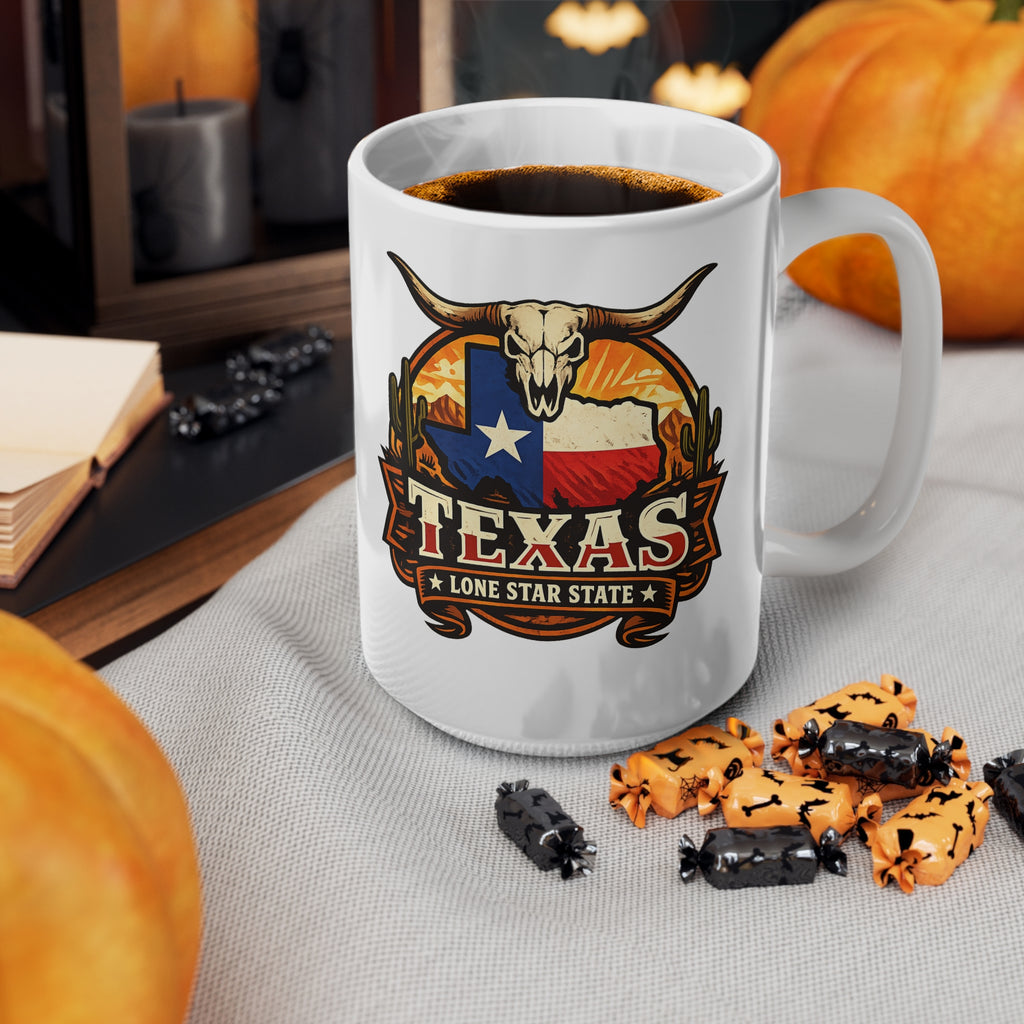 Texas Lone Star State Ceramic Coffee Cups, 11oz, 15oz