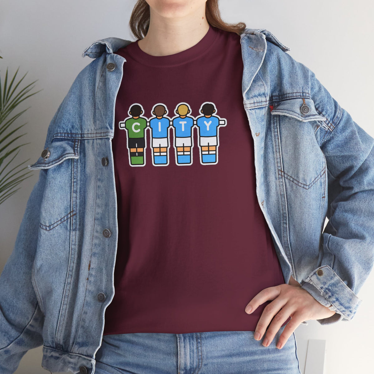 City Soccer Team Tee — Retro Foosball Players Graphic T-Shirt