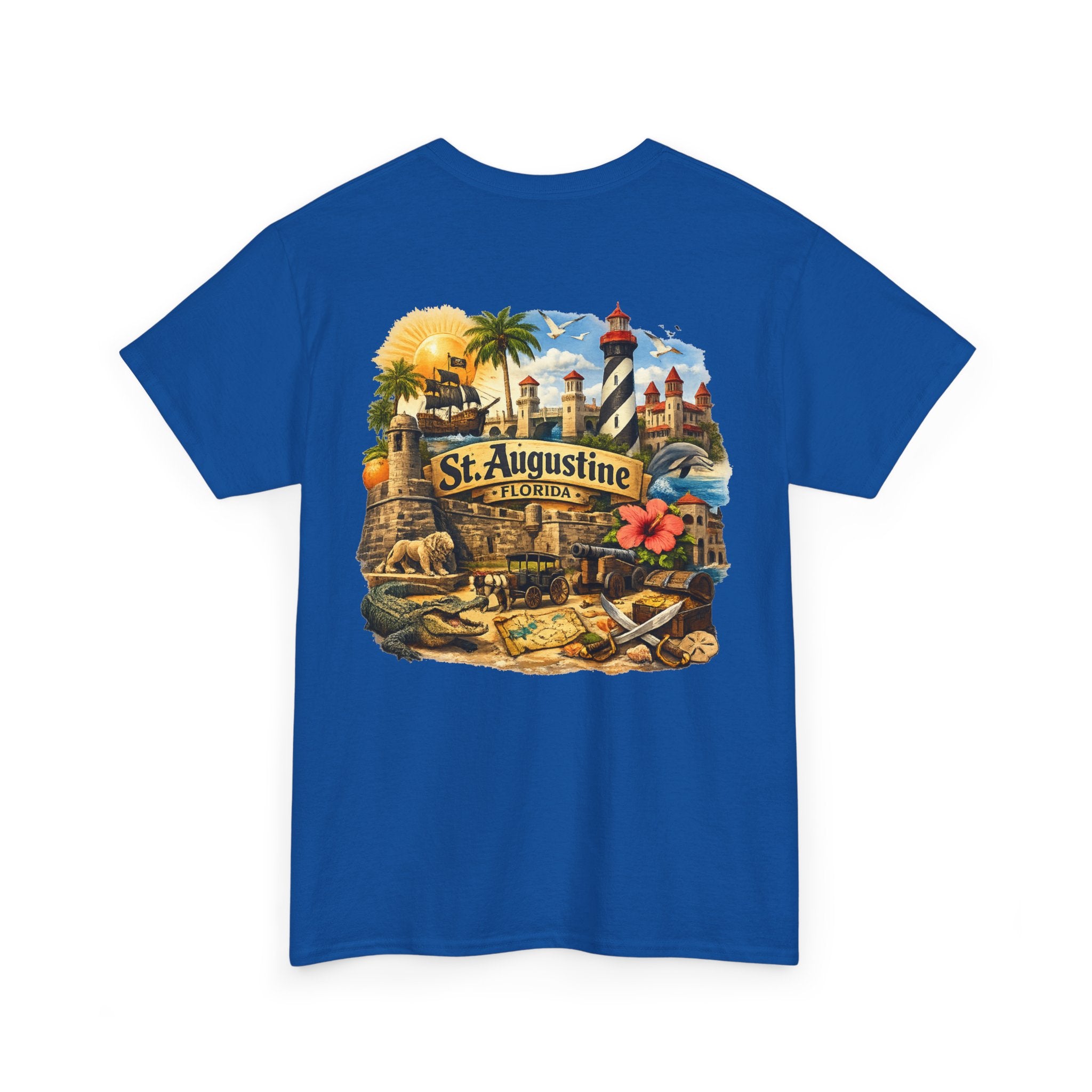 St. Augustine Florida Vintage Travel Tee — Retro Beach & Lighthouse Souvenir T-Shirt