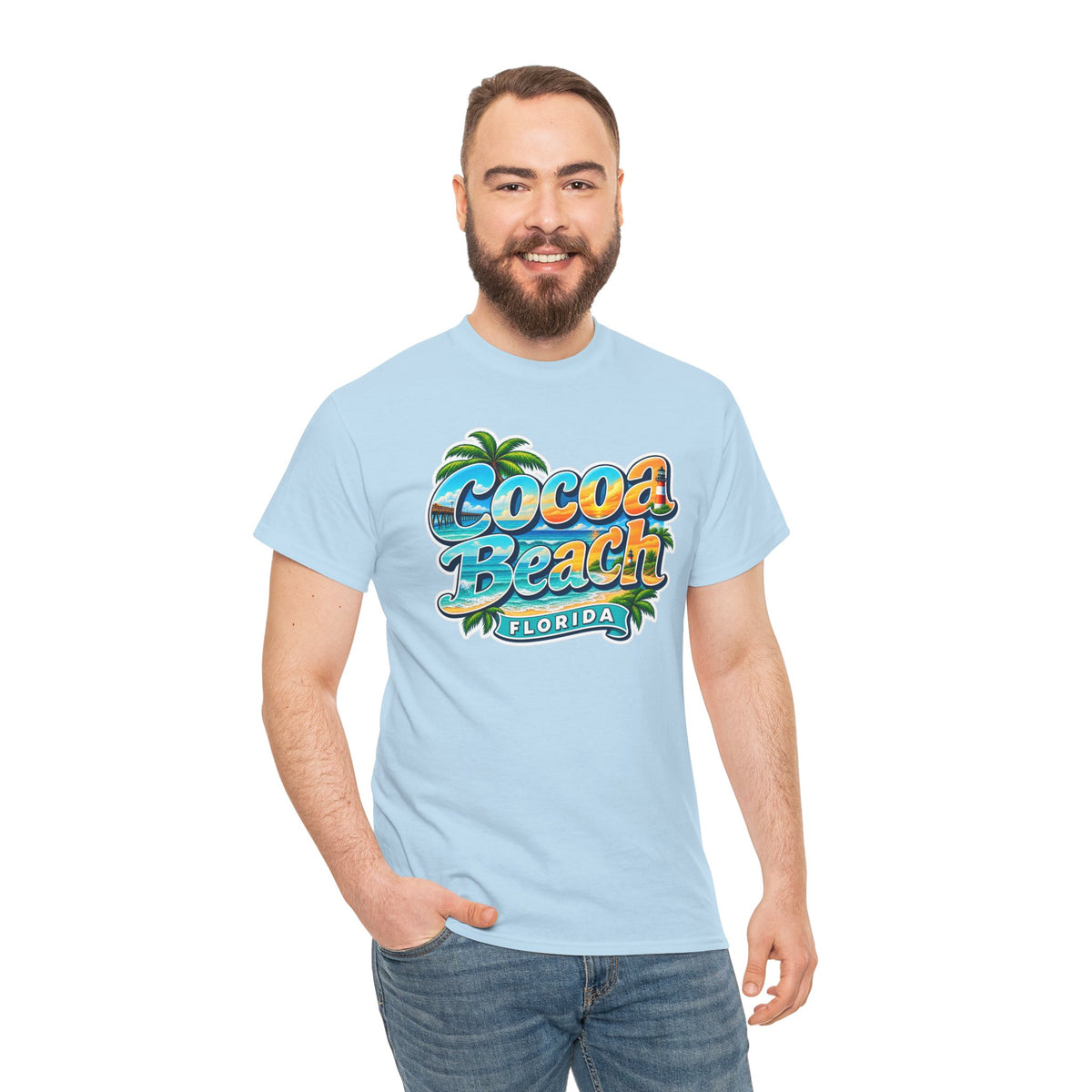Cocoa Beach Florida Vintage Surf Cotton T-Shirt