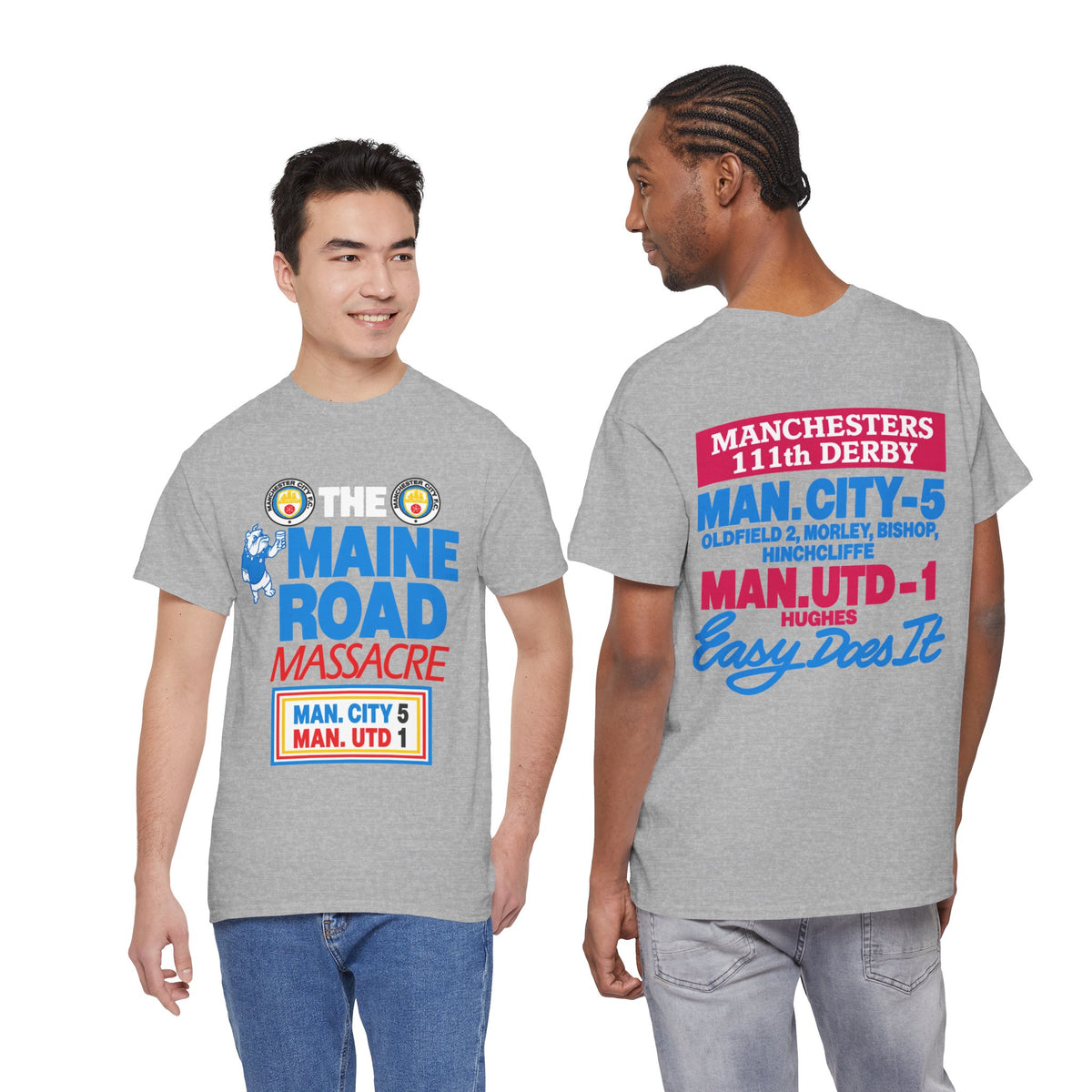 Maine Road Massacre Retro Cotton T-Shirt — Man City 5 vs Man Utd 1 Retro September 1989 Derby T‑Shirt