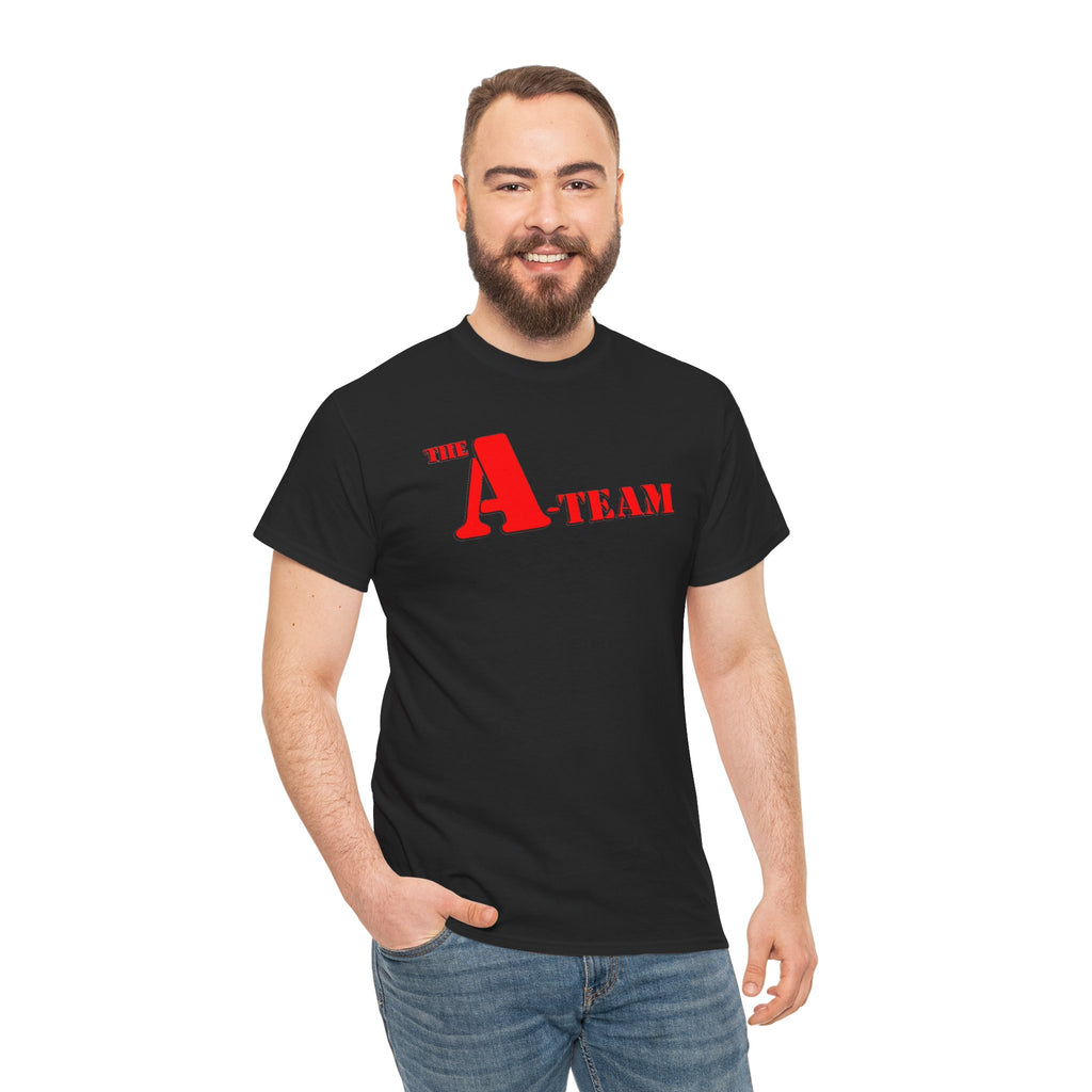 A-Team Graphic Tee — Retro Red Logo Vintage Crew T-Shirt