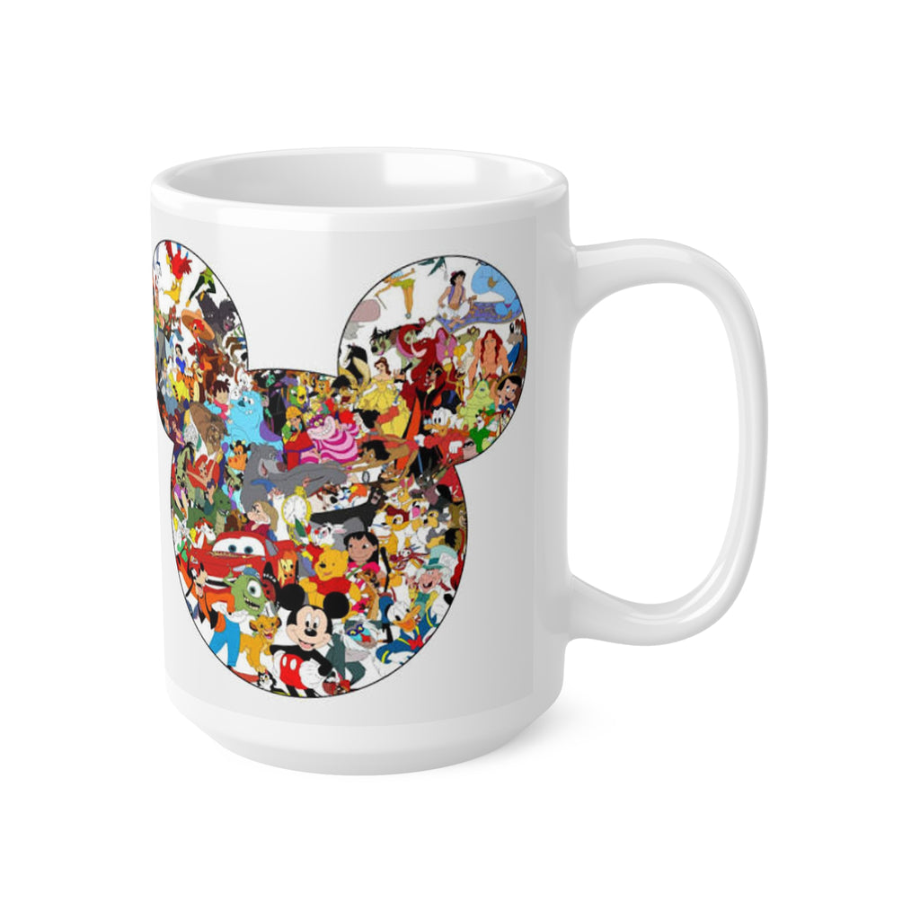 Disney Character Collage Mug — Mickey Head 11oz & 15oz Ceramic Coffee Cup