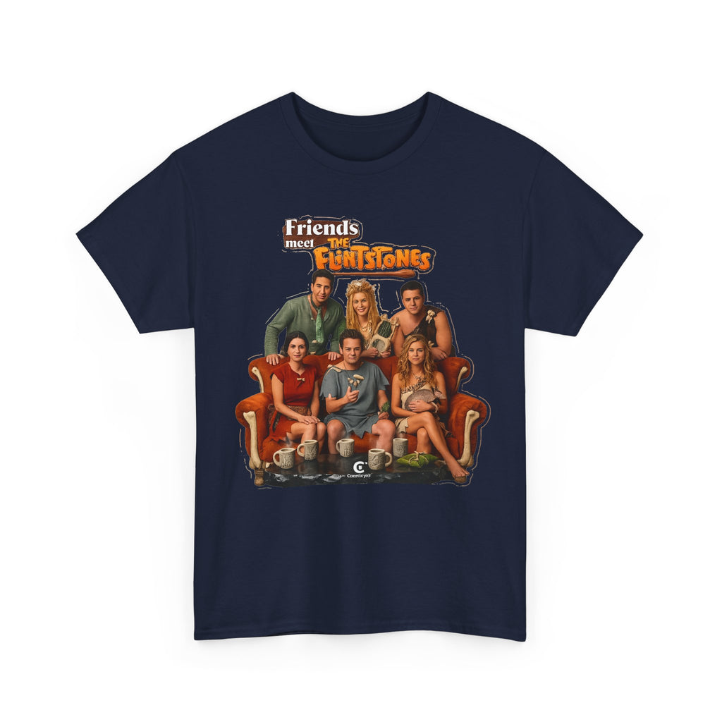 Friends meets the Flintstones TV Sitcom Cast Graphic Tee — 'Friends' Retro Couch Design