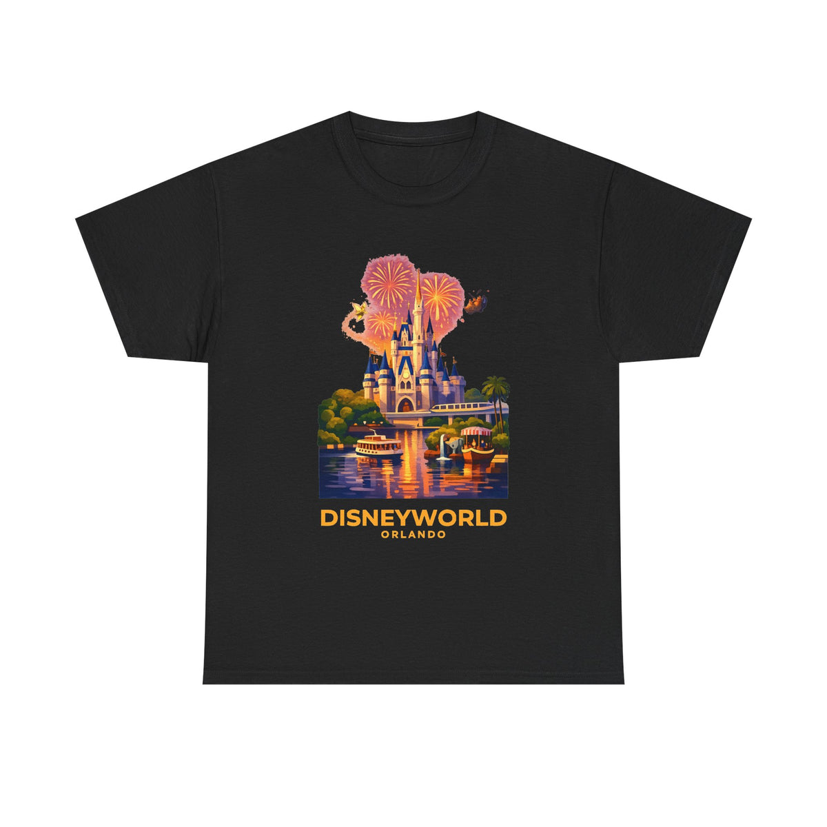 Disney World Castle Orlando Fireworks Cotton T‑Shirt