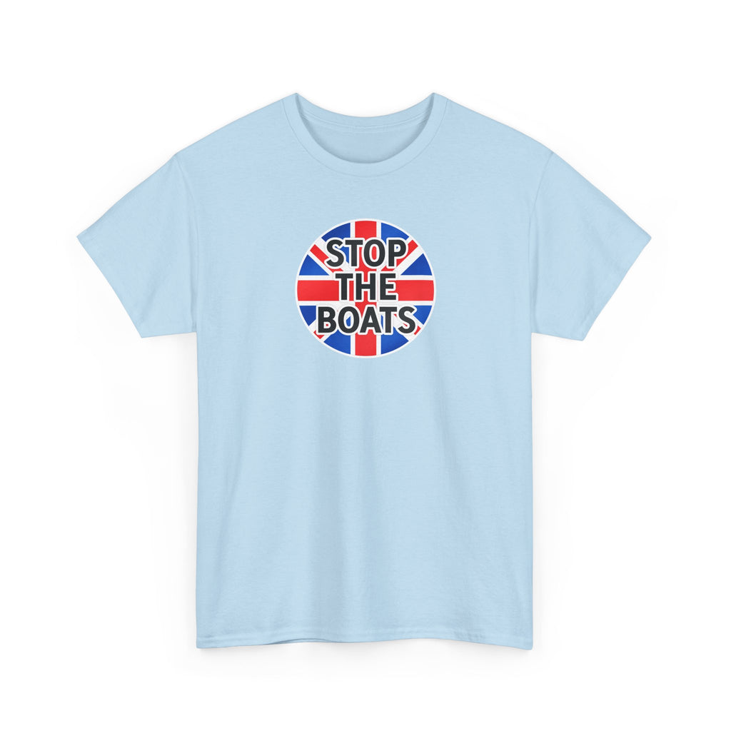 Stop The Boats Union Jack Protest Cotton T-Shirt / Tee