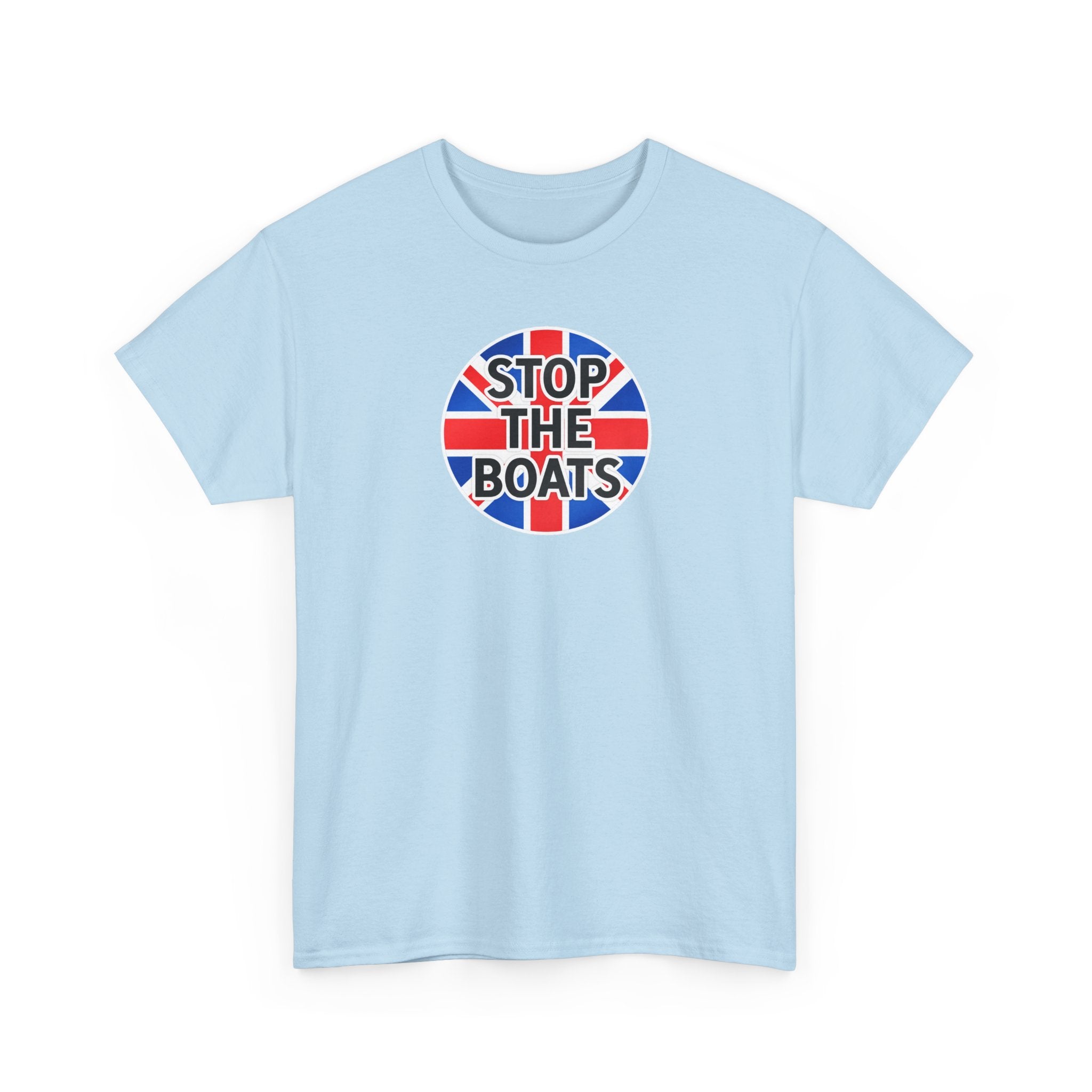 Stop The Boats Union Jack Protest Cotton T-Shirt / Tee