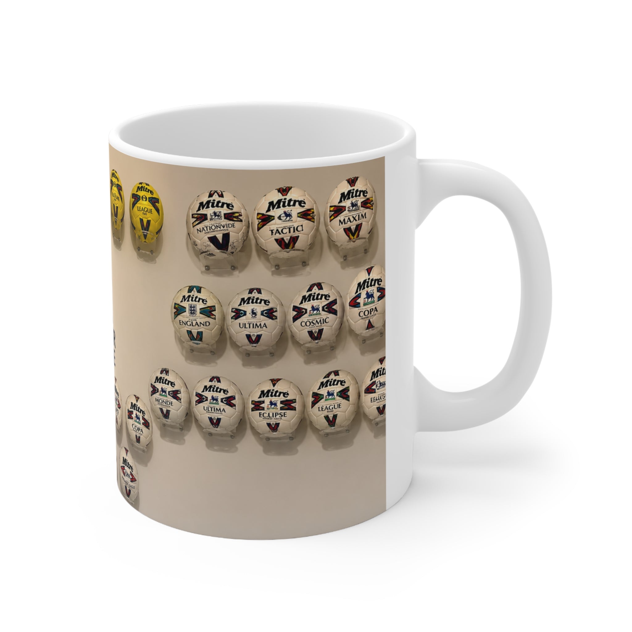 Premier League Football Mug — Vintage Ball Collection Ceramic Coffee Cup (11oz, 15oz)
