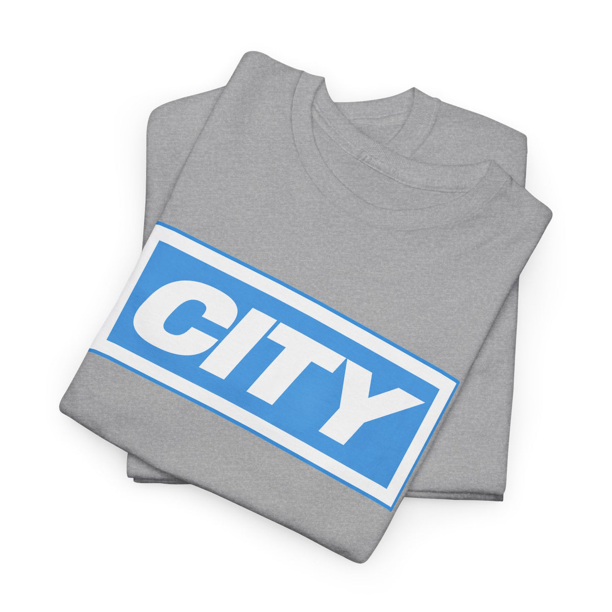 City Logo T-Shirt — Bold Blue Box Graphic Tee