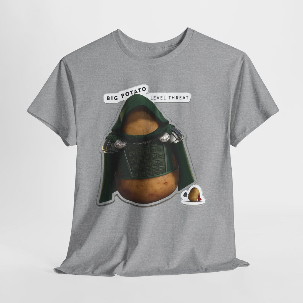 Big Potato "Level Threat" Doom Tee — Funny Potato Soldier Graphic T-Shirt