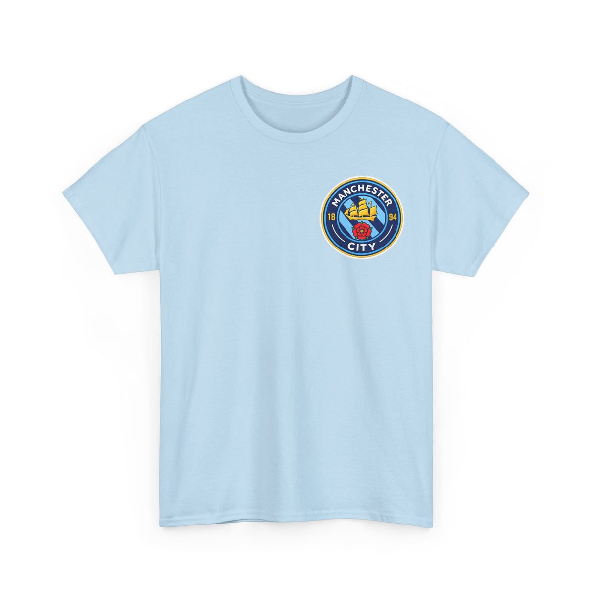 Manchester City Inspired Crest T‑Shirt – Circular Badge Chest Logo Tee