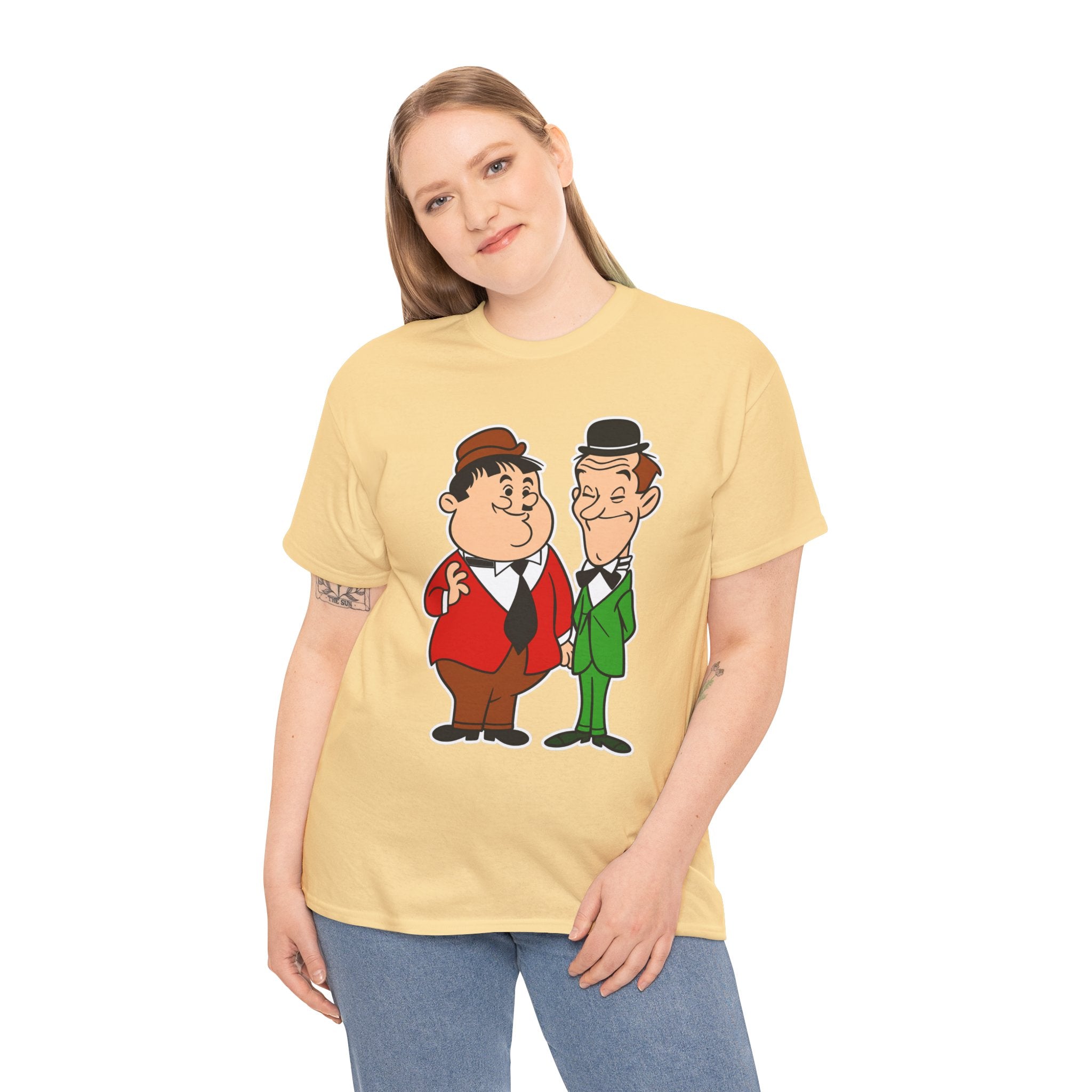 Comedy Duo Vintage Cartoon Cotton T-Shirt