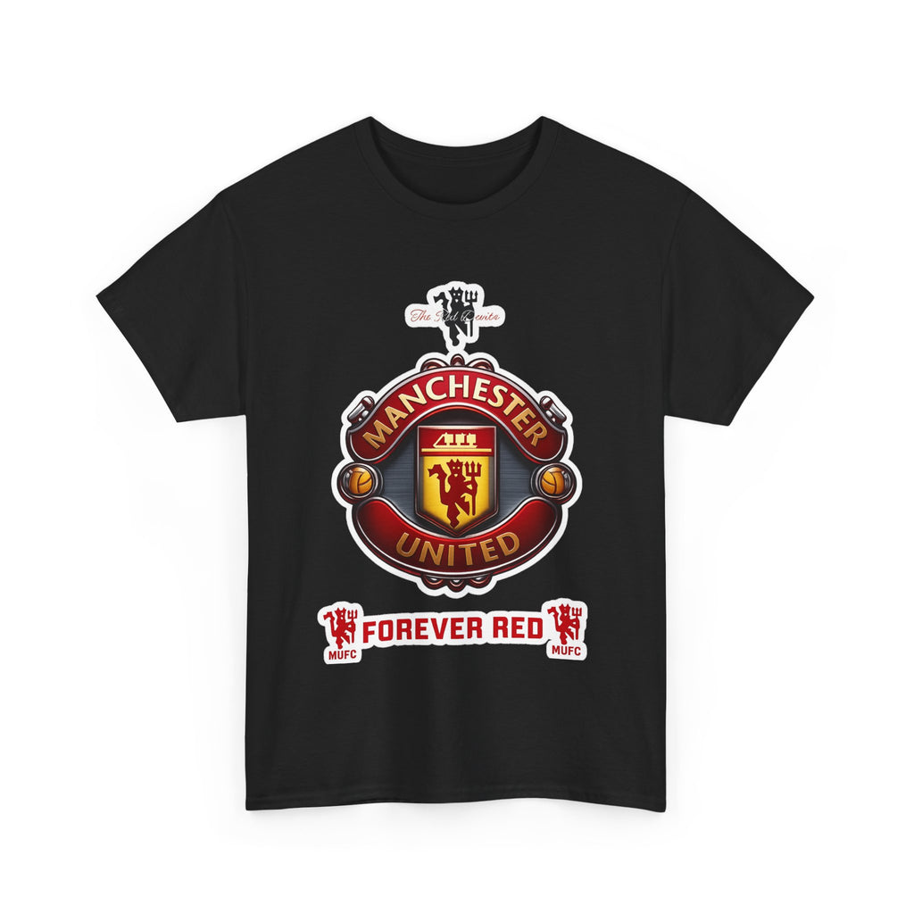Manchester United Inspired Football Crest Tee — "Forever Red" Supporter Shirt