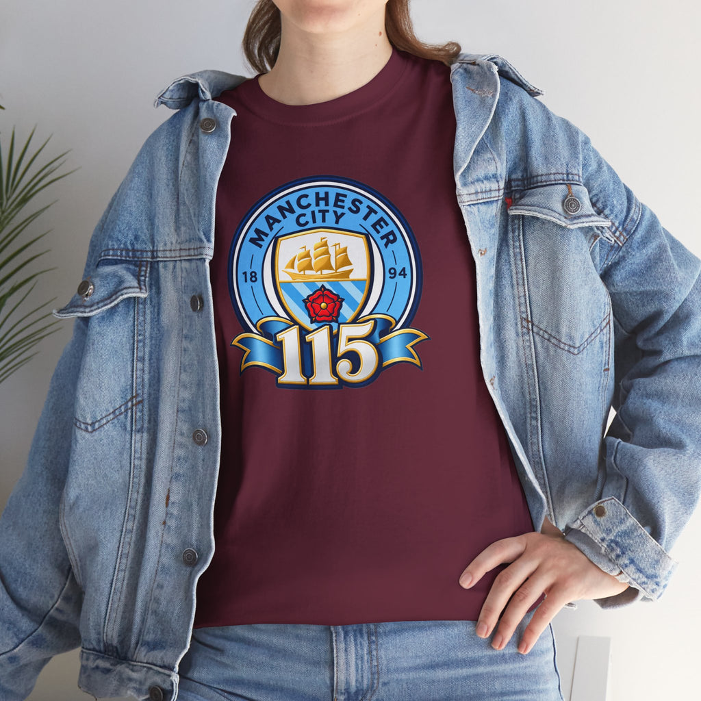Manchester City 115th Crest Inspired Cotton T-Shirt