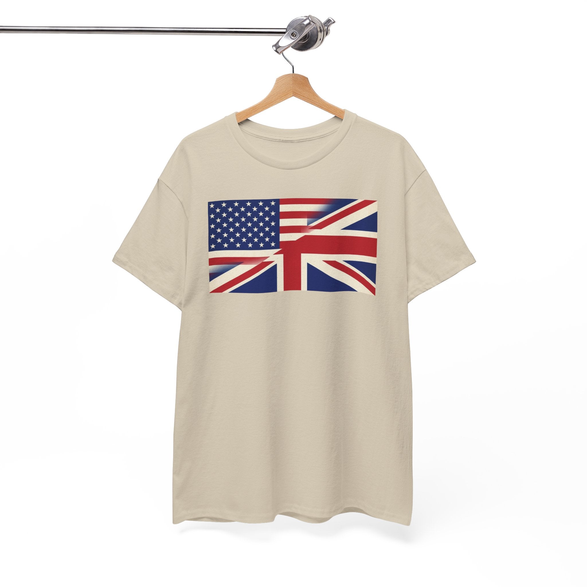 USA-UK Flag Graphic Tee — American British Union Jack Mashup T-Shirt
