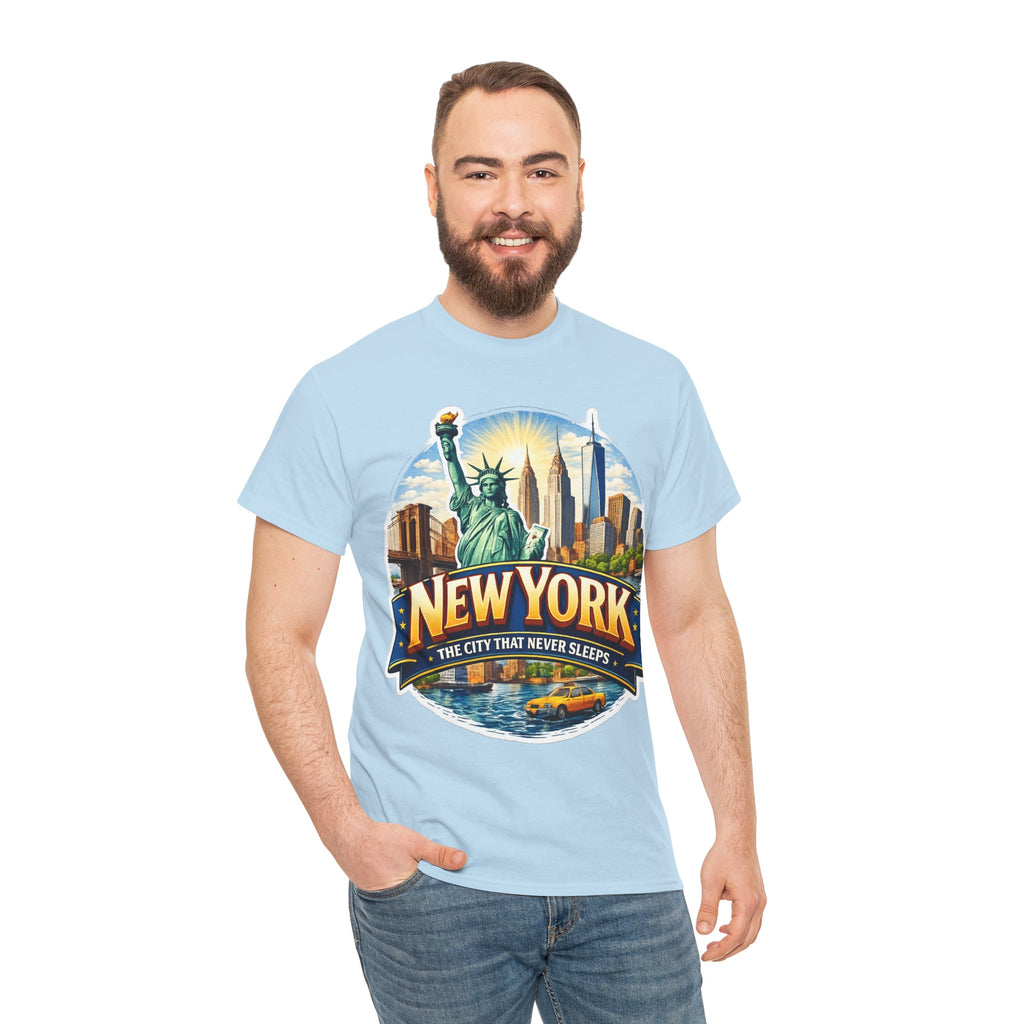 New York City T-Shirt - 'The City That Never Sleeps' Vintage Skyline Tee