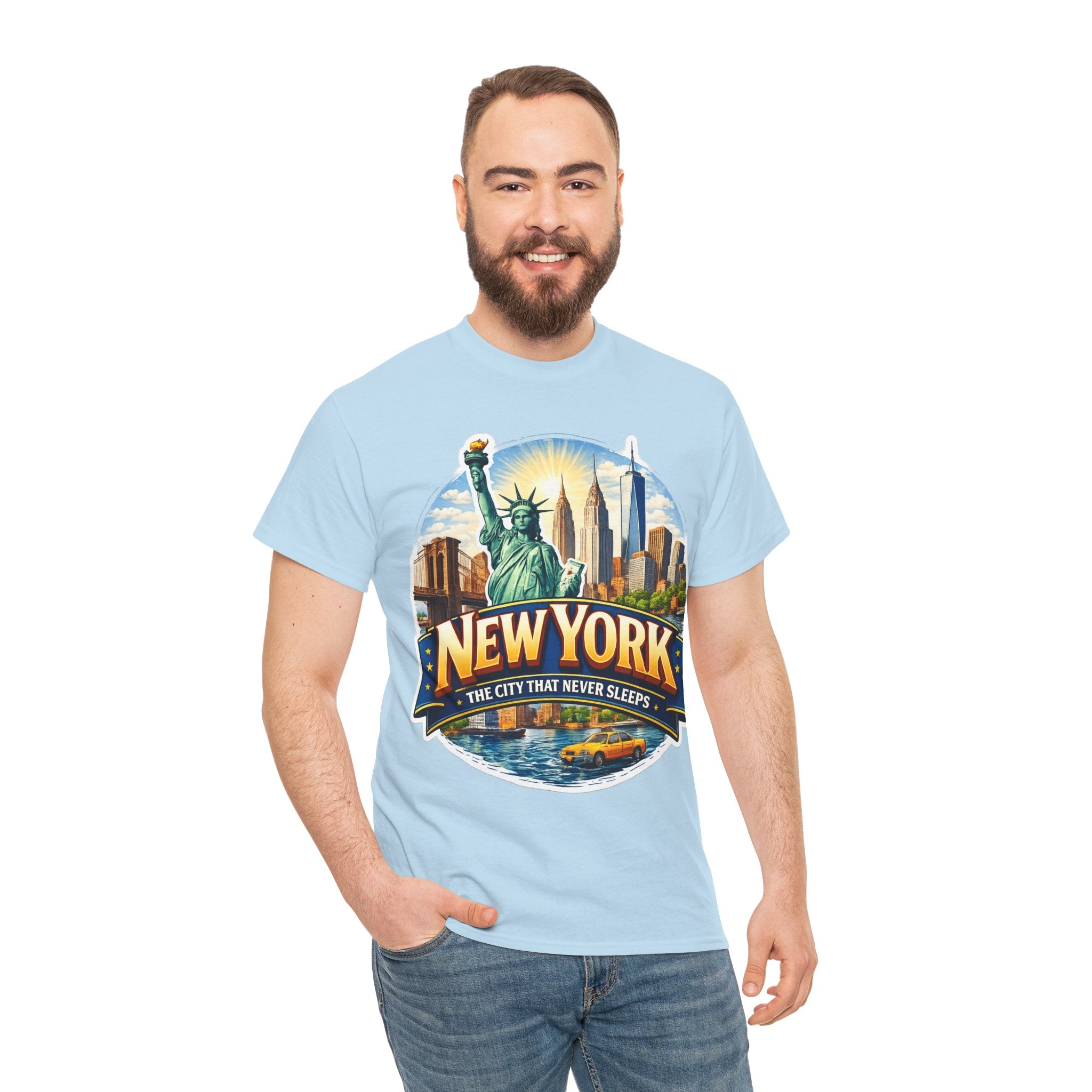 New York City T-Shirt - 'The City That Never Sleeps' Vintage Skyline Tee
