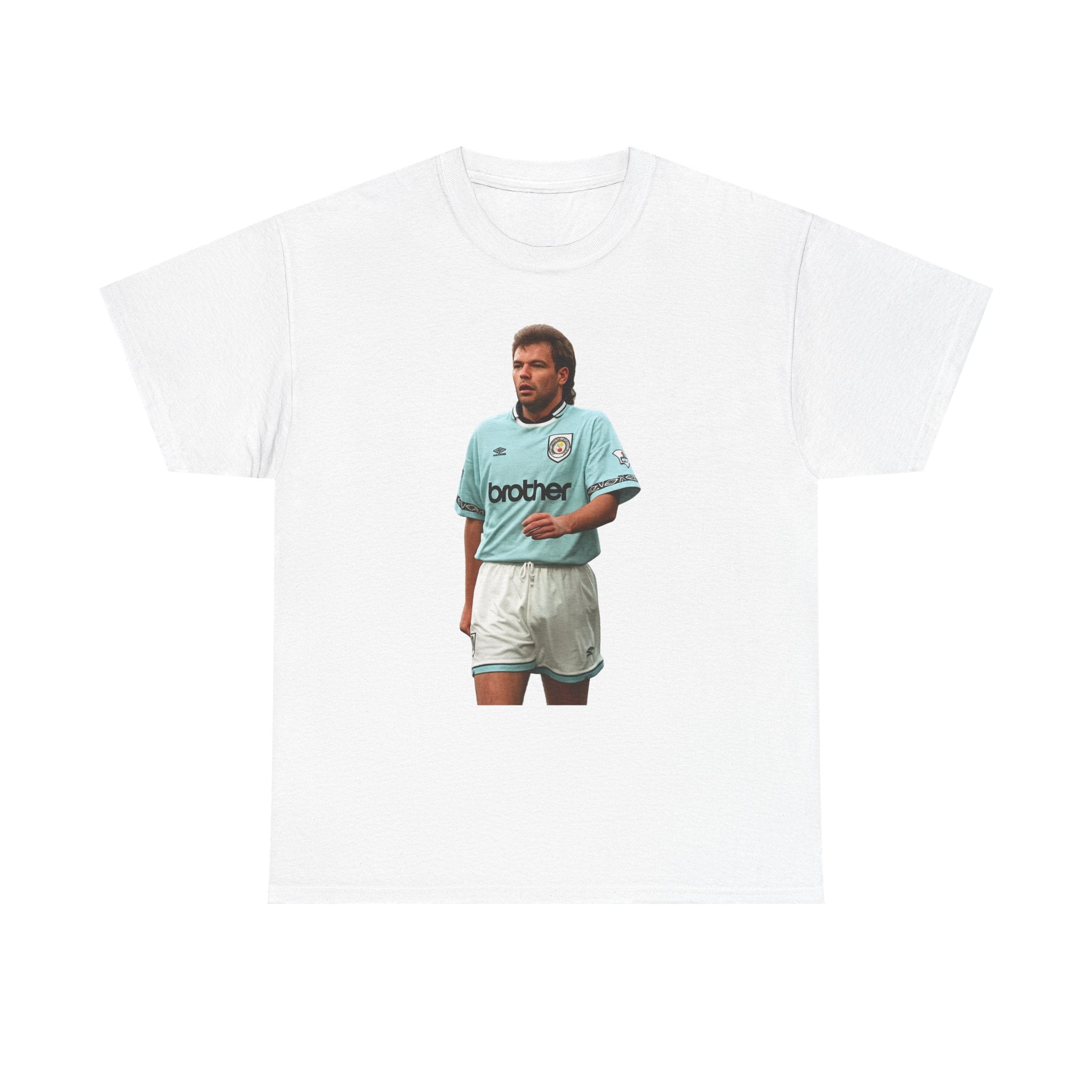Uwe Rosler Manchester City Legend Graphic Tee - Retro Football Kit Print