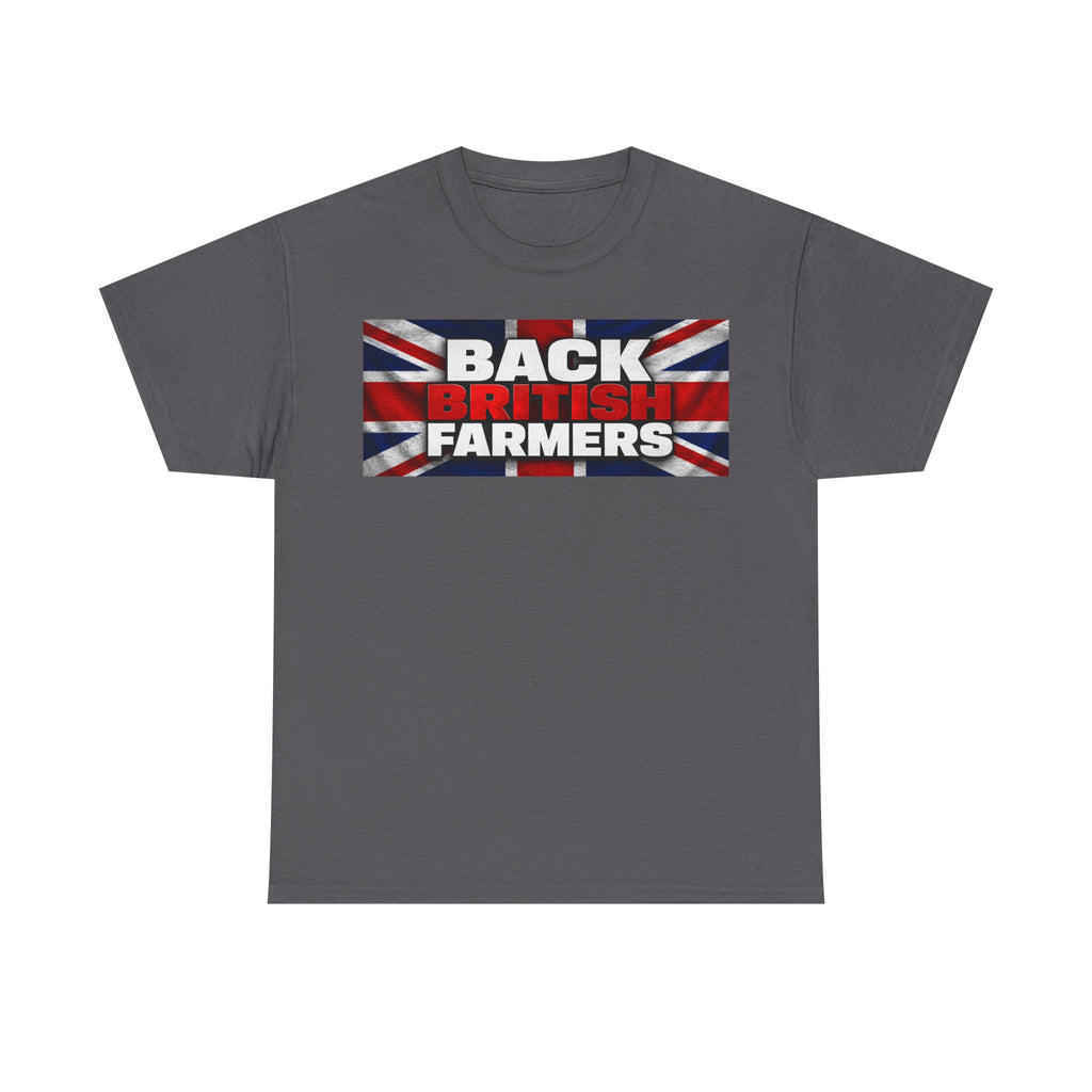 Back British Farmers T-Shirt — Union Jack Support Tee for UK Farmers