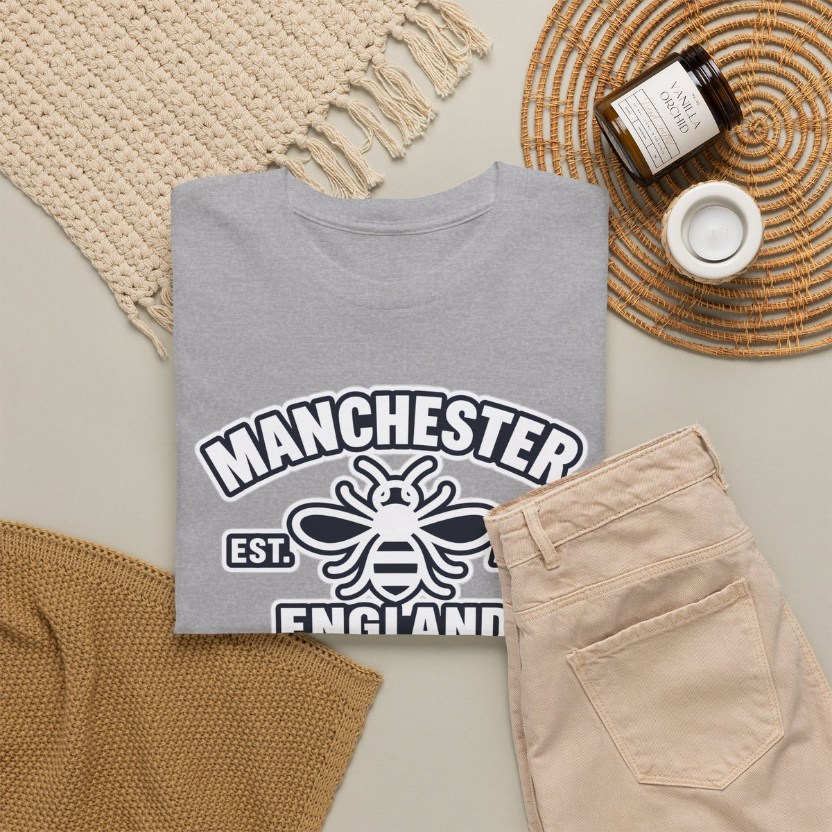 Manchester Bee Cotton T-Shirt – Established 1979 England Graphic Tee