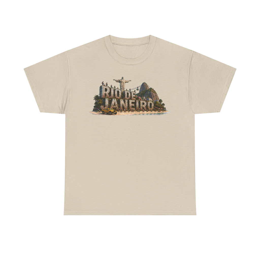 Rio de Janeiro Scenic T‑Shirt — Vintage Travel Tee with Christ the Redeemer Design