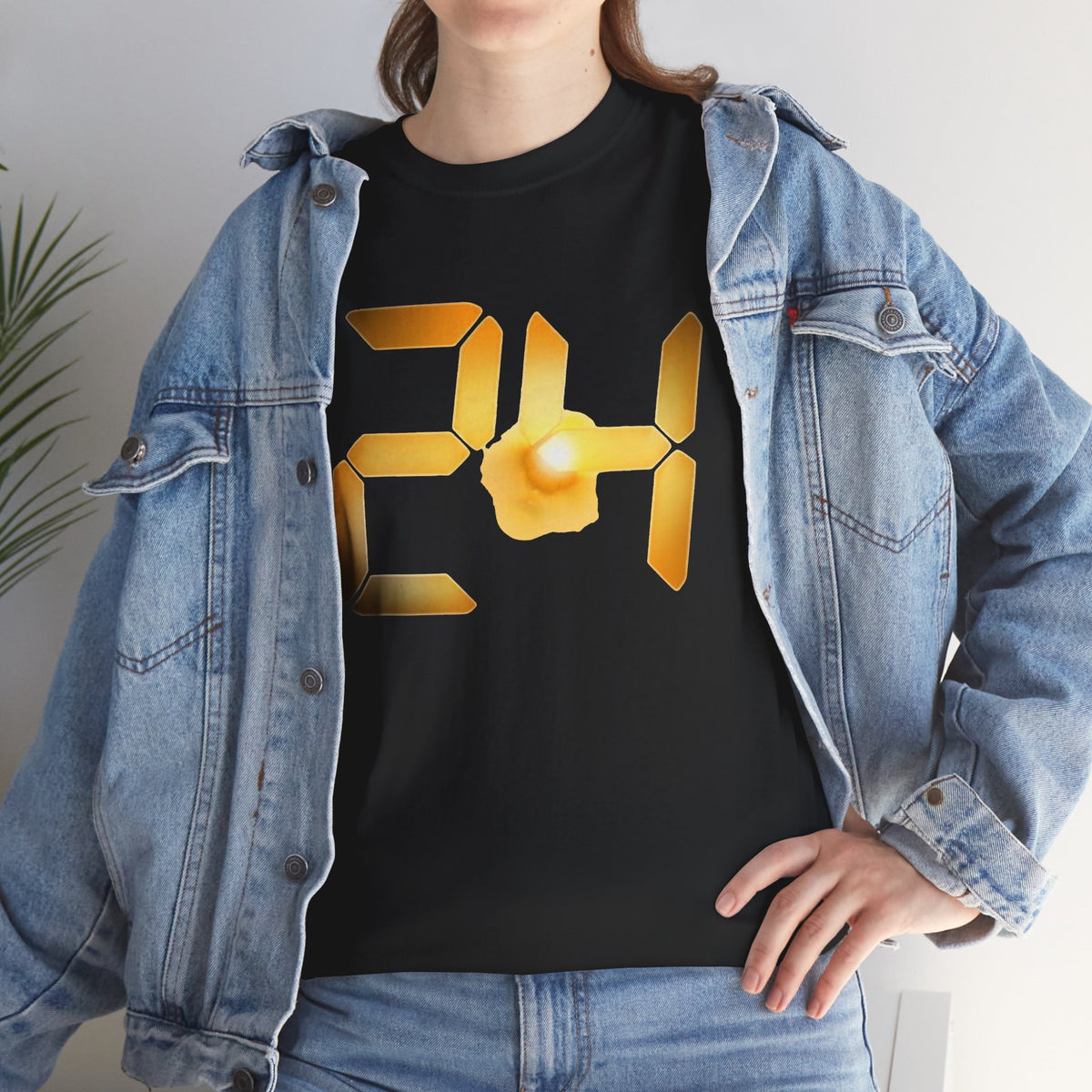 24 TV Show Inspired Tee — Gold Digital Clock Logo