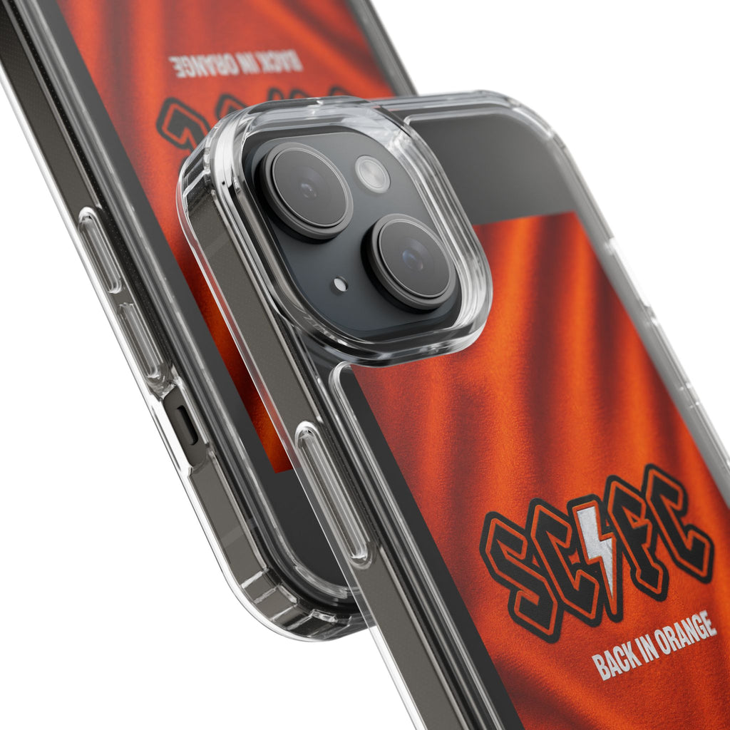 Salford CIty Inspired Phone Case — 'SCFC Back in Orange' Clear Protective Cover