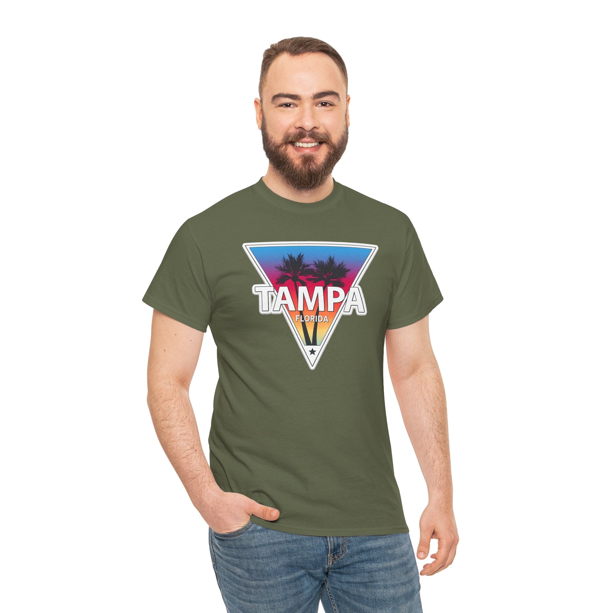 Tampa Retro Sunset Cotton T-Shirt