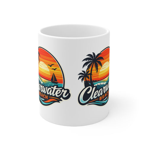 Clearwater Beach Ceramic Coffee Cups, 11oz, 15oz